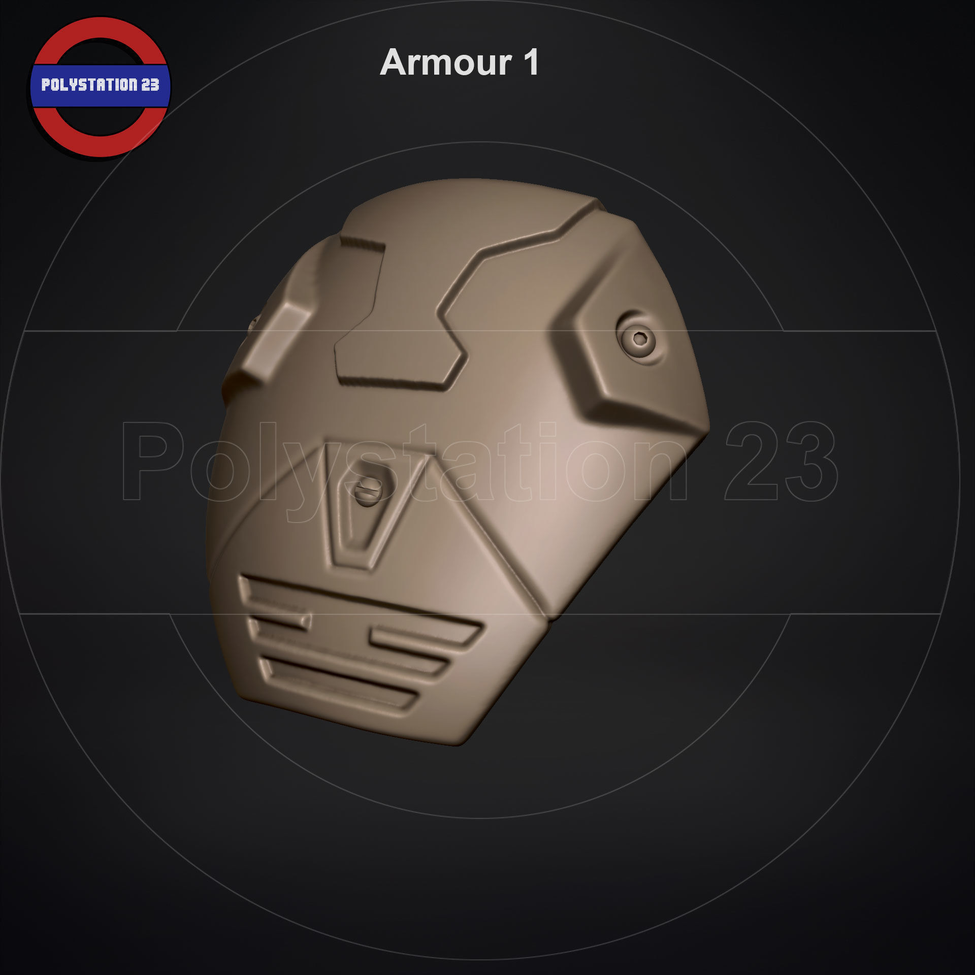 Sci fi shoulder armour kitbash v1 pack of 5 3D model_5