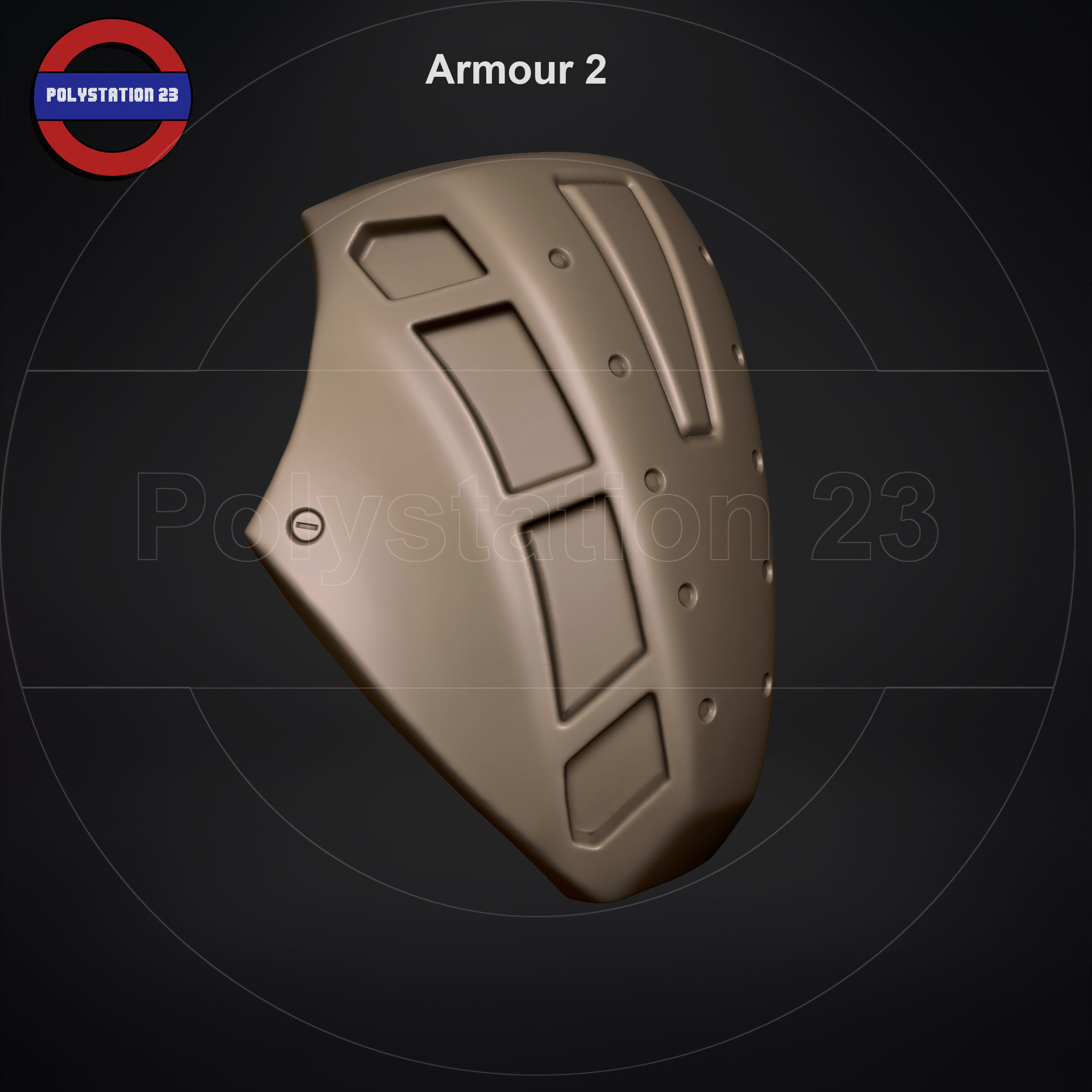 Sci fi shoulder armour kitbash v1 pack of 5 3D model_12