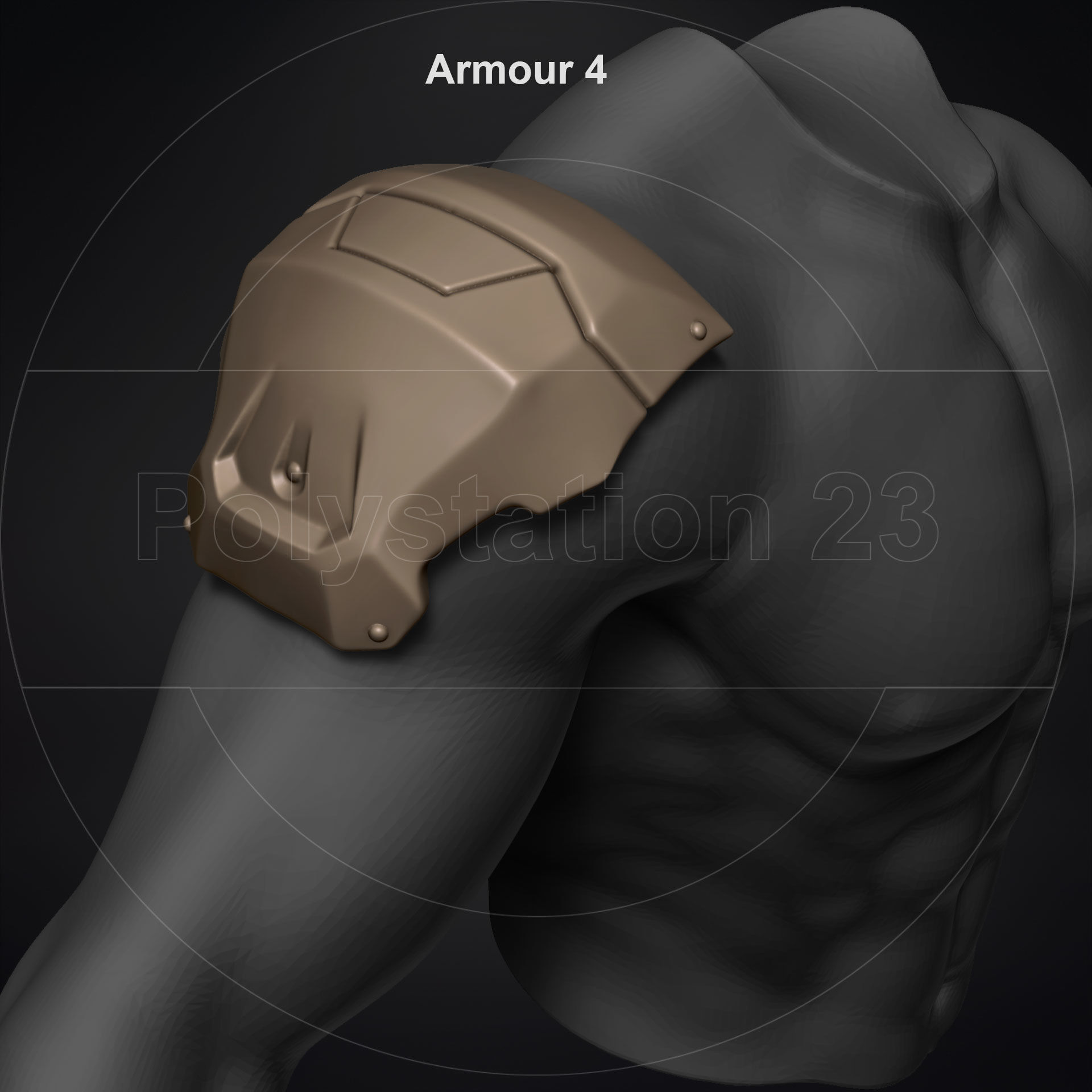 Sci fi shoulder armour kitbash v1 pack of 5 3D model_23