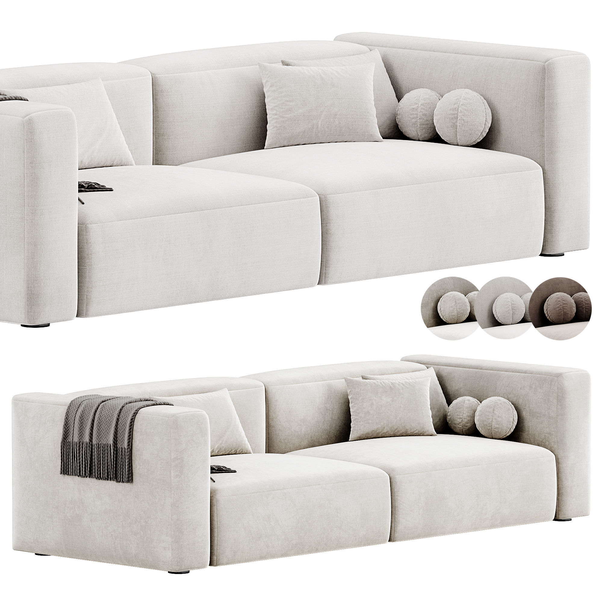 Bryan Two Seater Sofa By Weilai Concept 3D model_2