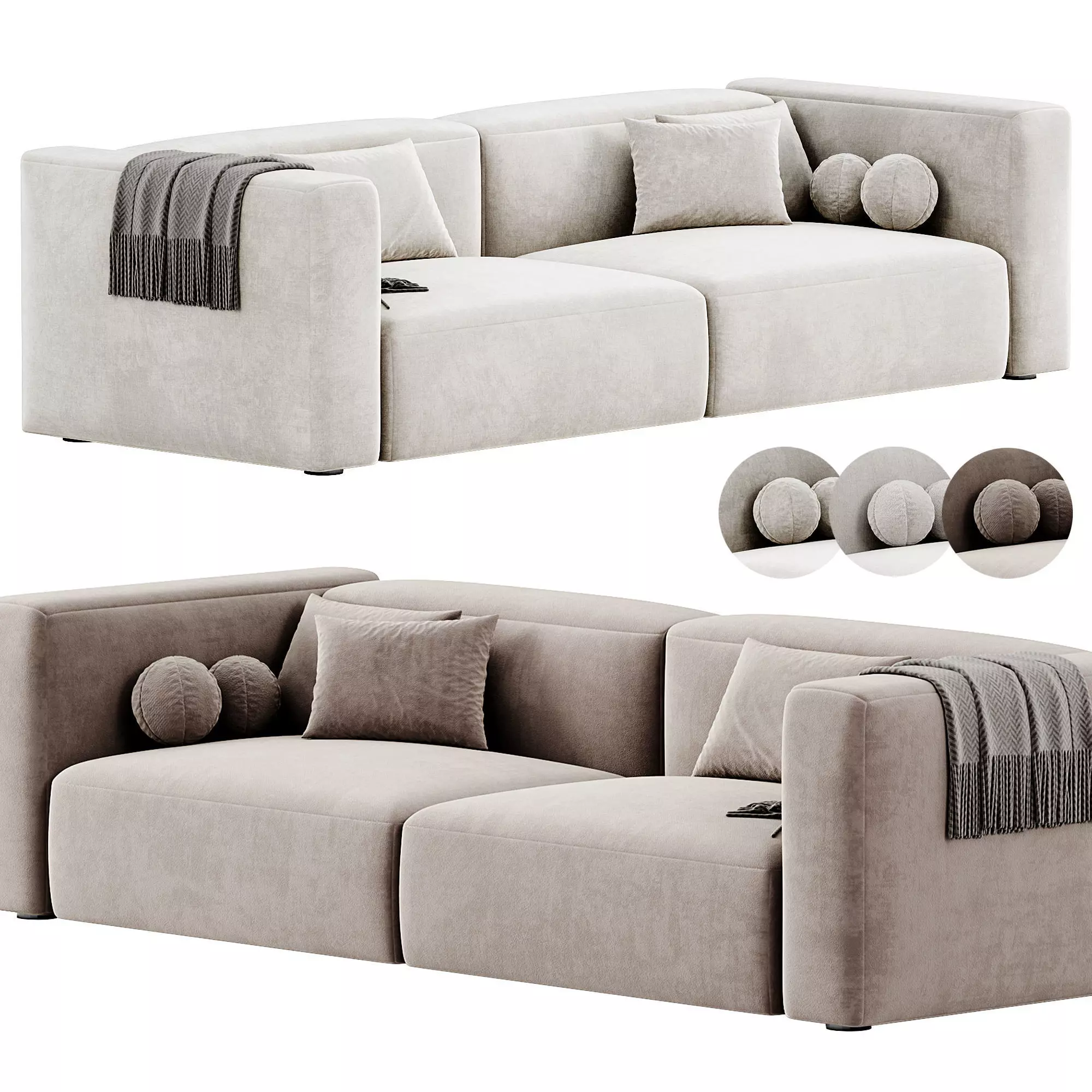 Bryan Two Seater Sofa By Weilai Concept 3D model_0