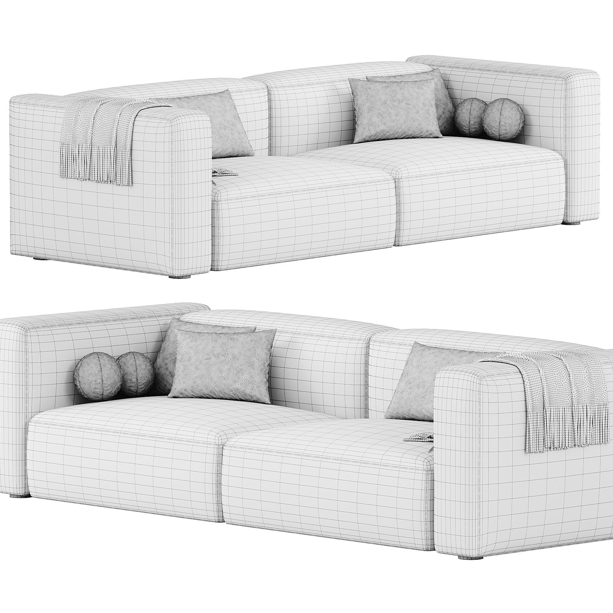 Bryan Two Seater Sofa By Weilai Concept 3D model_3