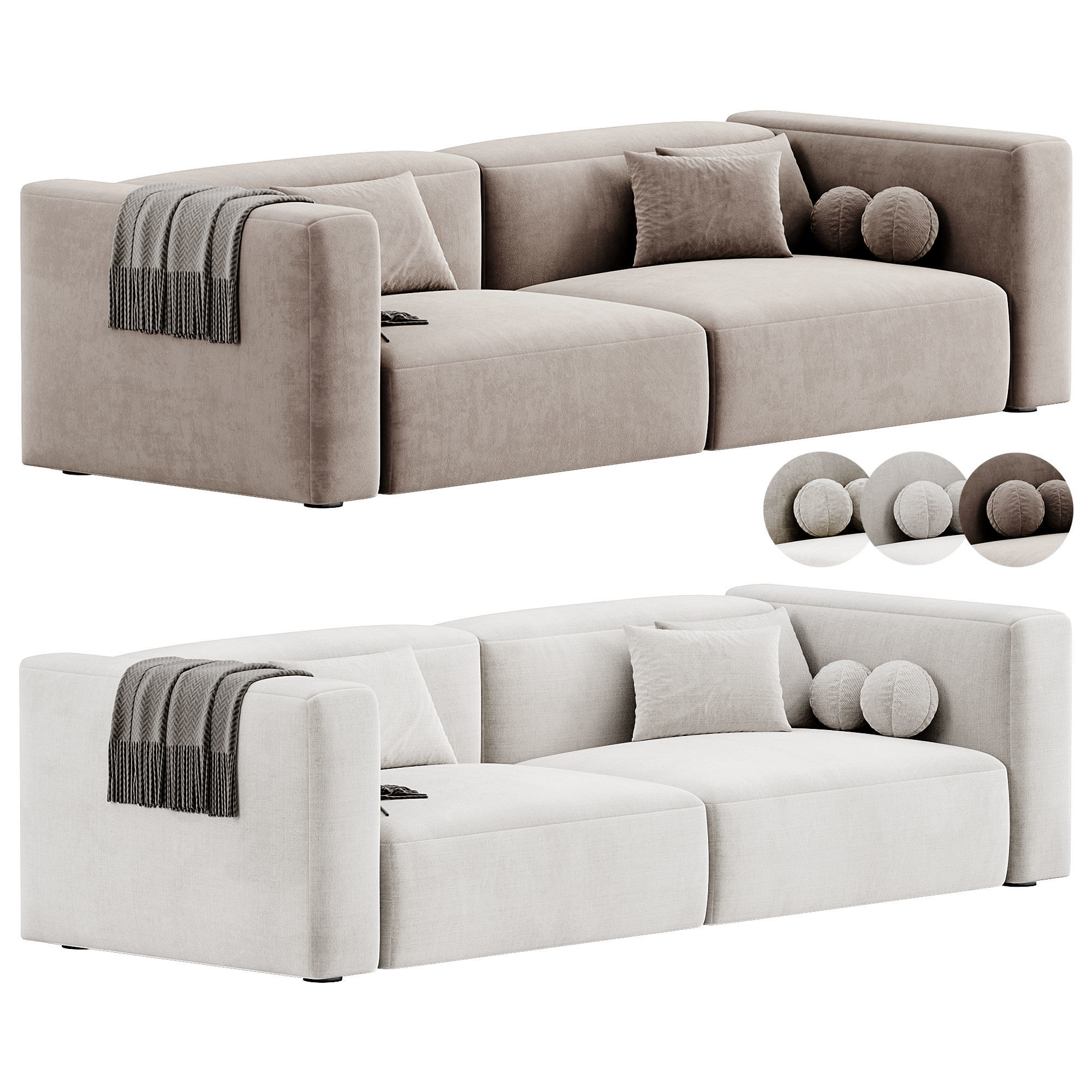 Bryan Two Seater Sofa By Weilai Concept 3D model_1