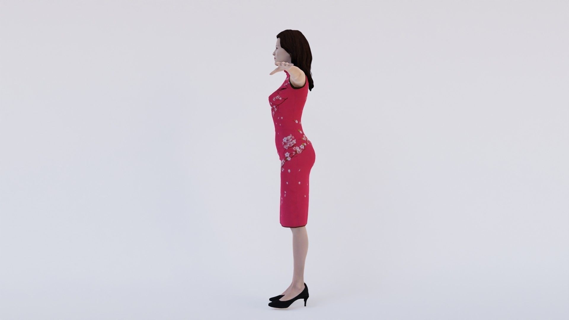 Pack of 7 rigged humans T-pose Low-poly 3D model_14