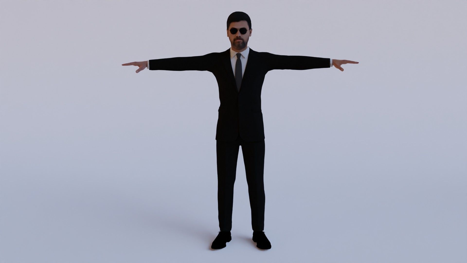 Pack of 7 rigged humans T-pose Low-poly 3D model_1