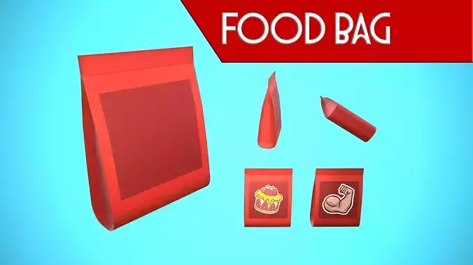 FOOD BAG CARTOON STYLIZED