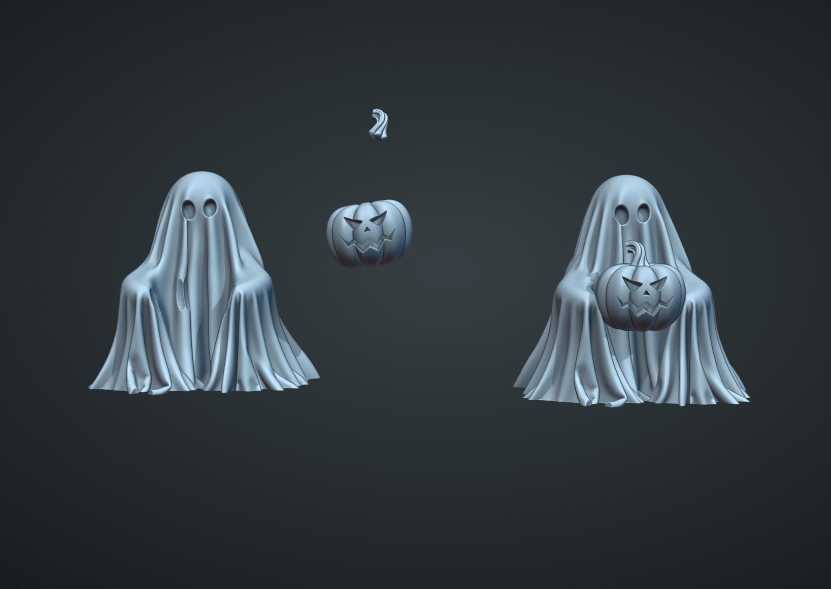 GHOST HOLDING PUMPKIN 3D print model_4