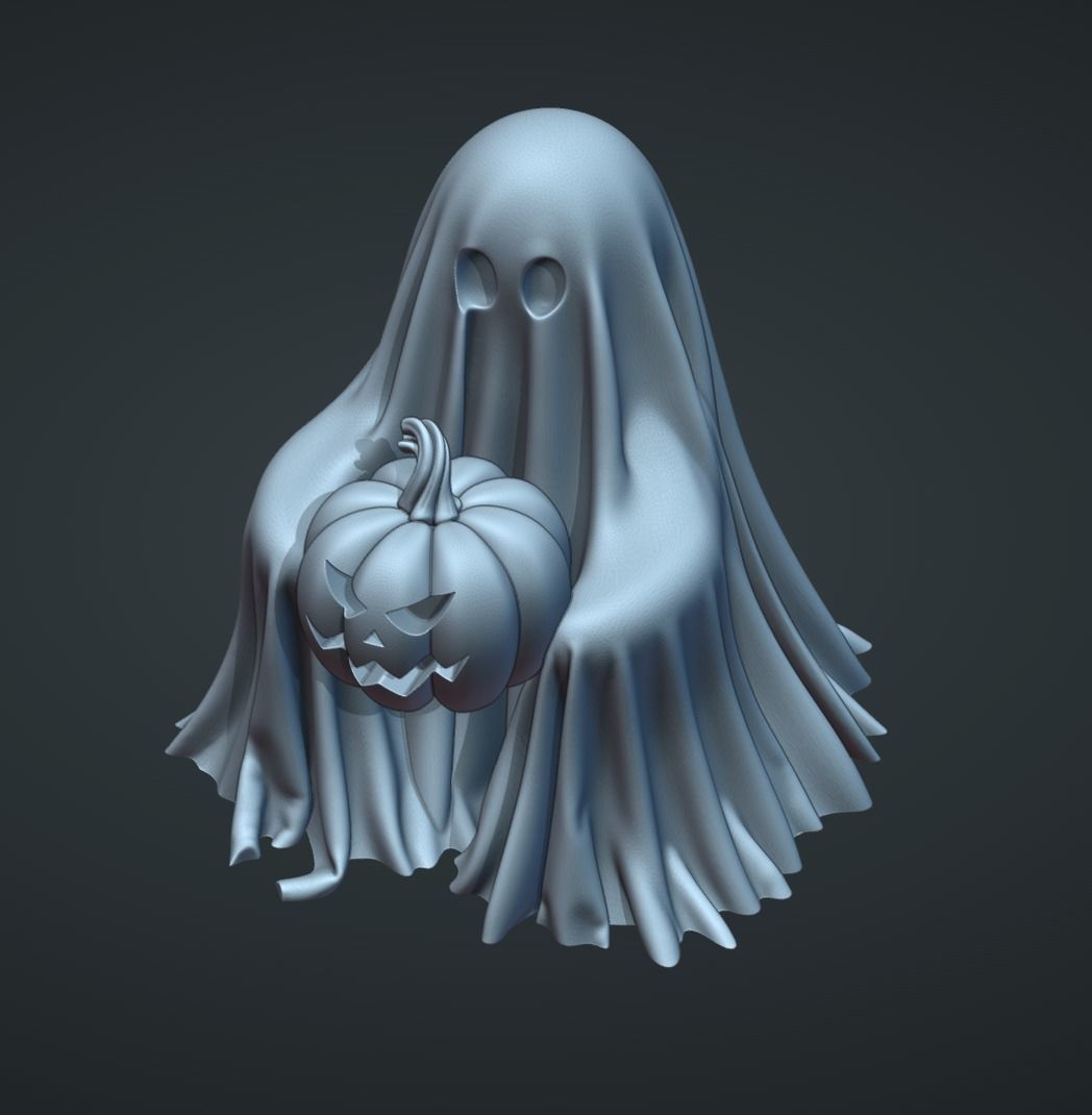 GHOST HOLDING PUMPKIN 3D print model_5