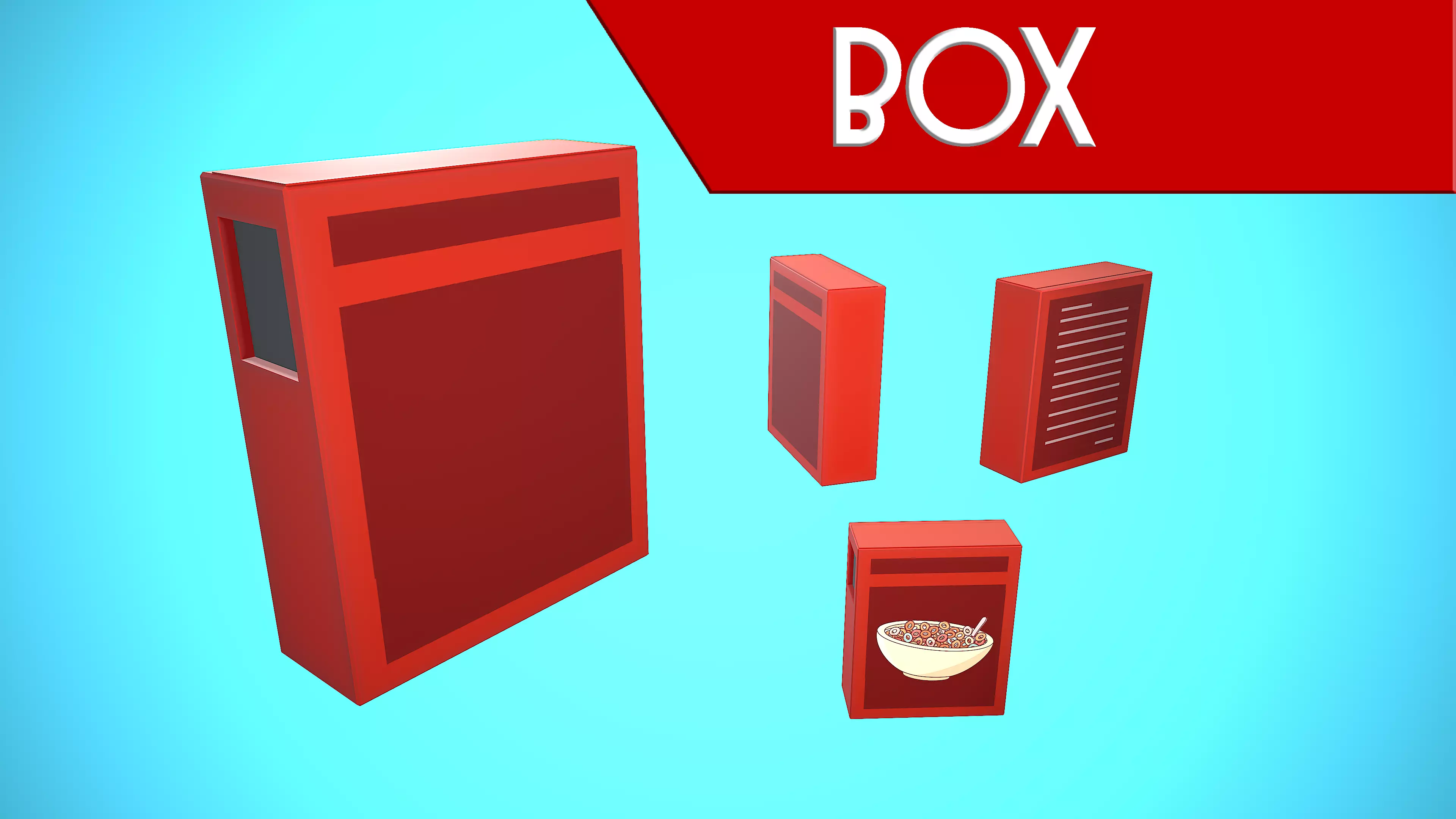 FOOD BOX CARTOON STYLIZED Low-poly 3D model
