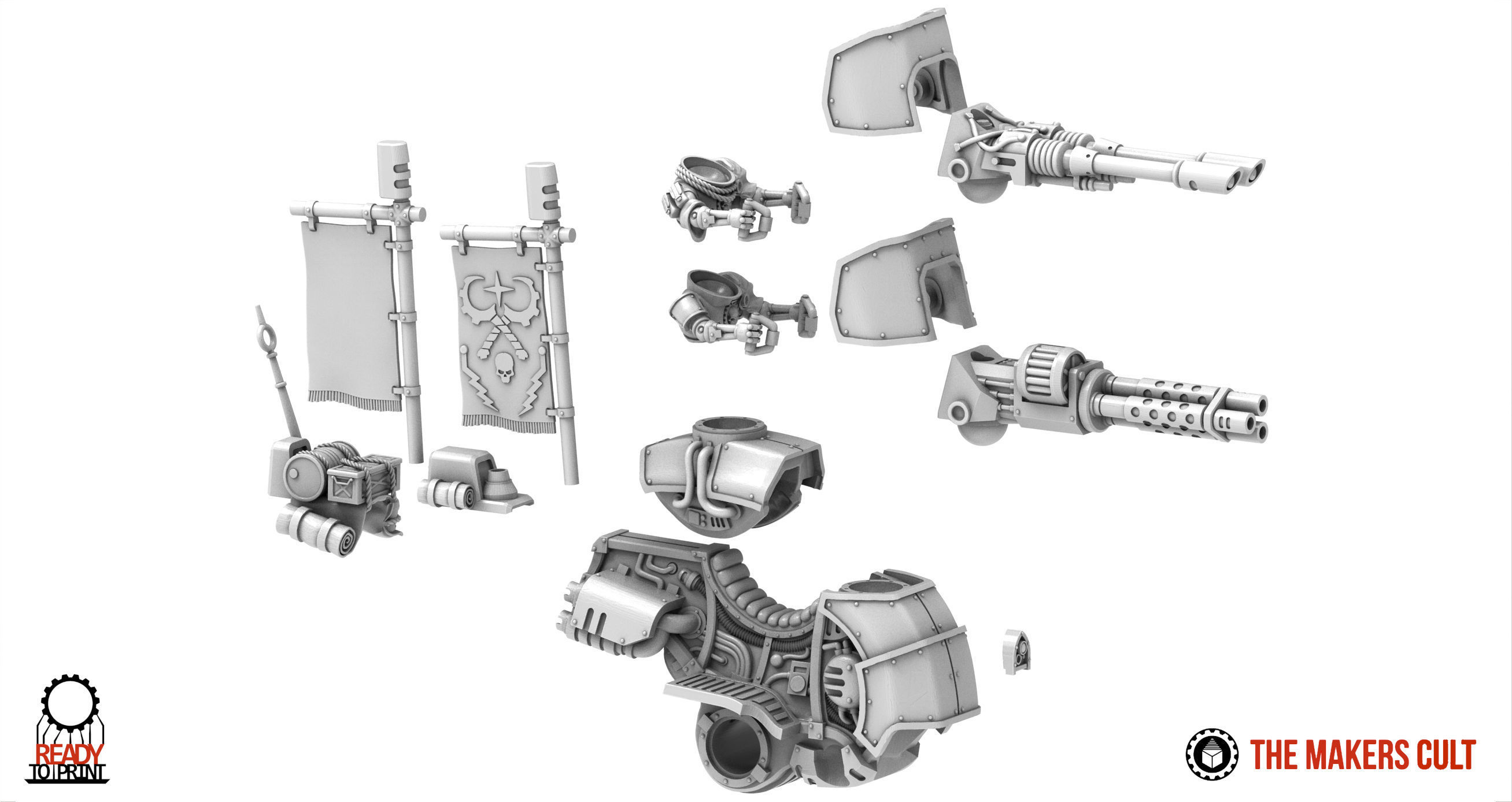 Dark Techno - Mantis Strider cannons upgrade 3D print model_3