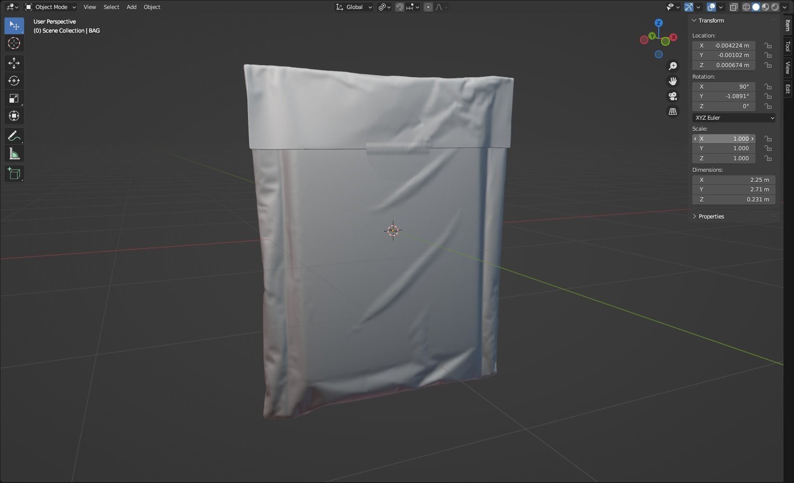 Postage Bag 3D model_3