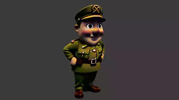 World War II Soviet Soldier Low-poly 3D model