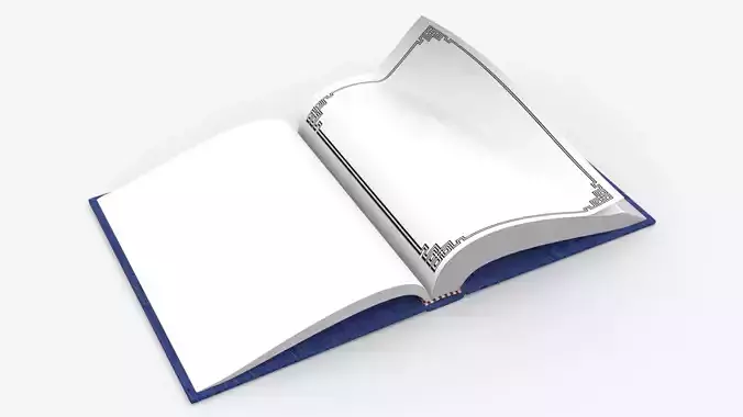 Book Rigged and Animated Low-poly 3D model