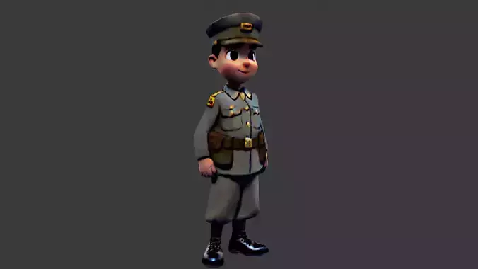 World War II Japanese Soldier Low-poly 3D model