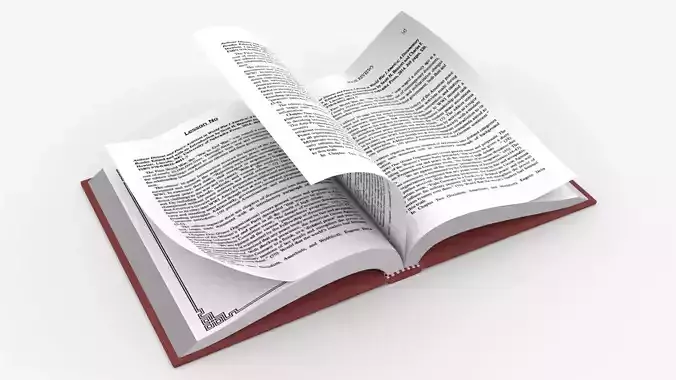 Book Rigged and Animated Low-poly 3D model