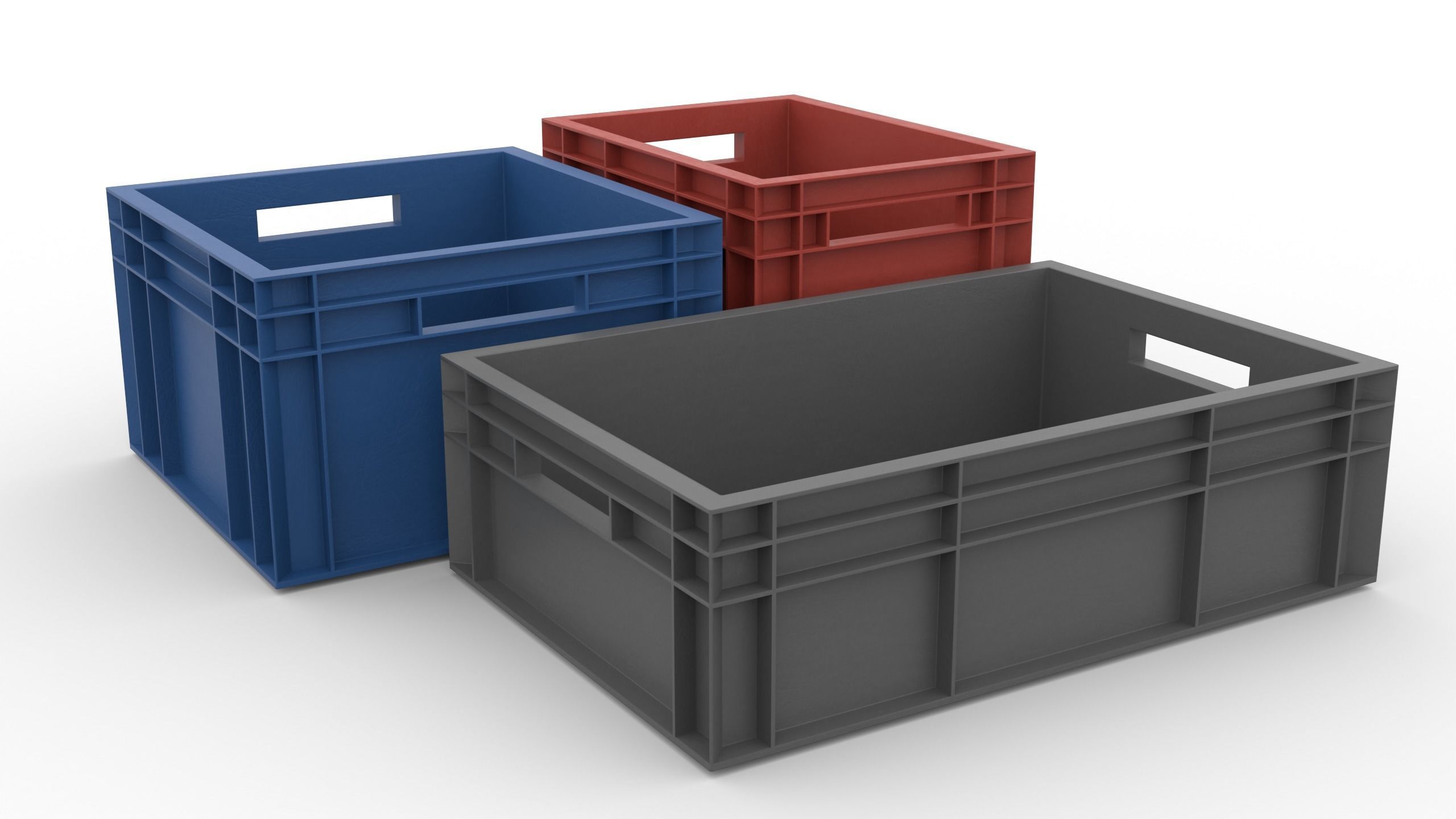 Euronorm boxes Low-poly 3D model_1