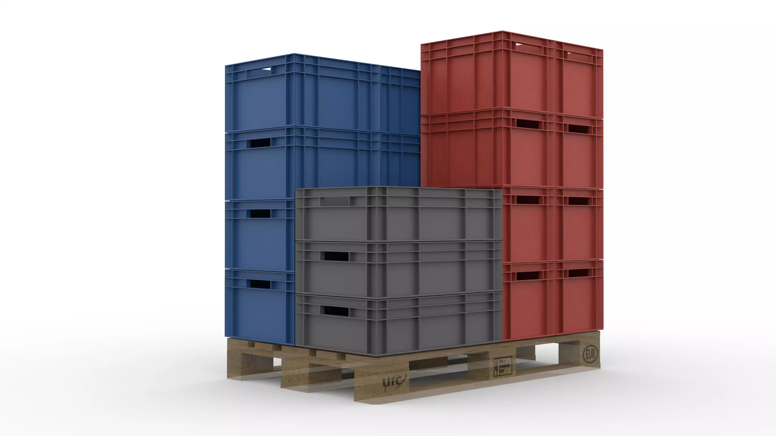 Euronorm boxes Low-poly 3D model_0