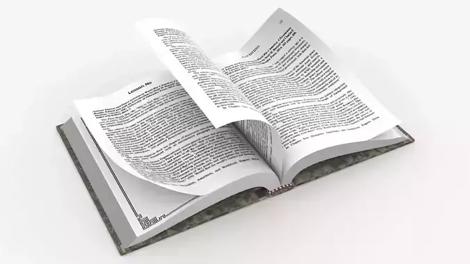 Book Rigged and Animated Low-poly 3D model