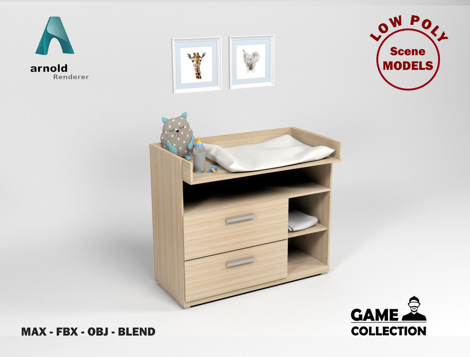 Baby props and furniture Pack Low-poly 3D model_2