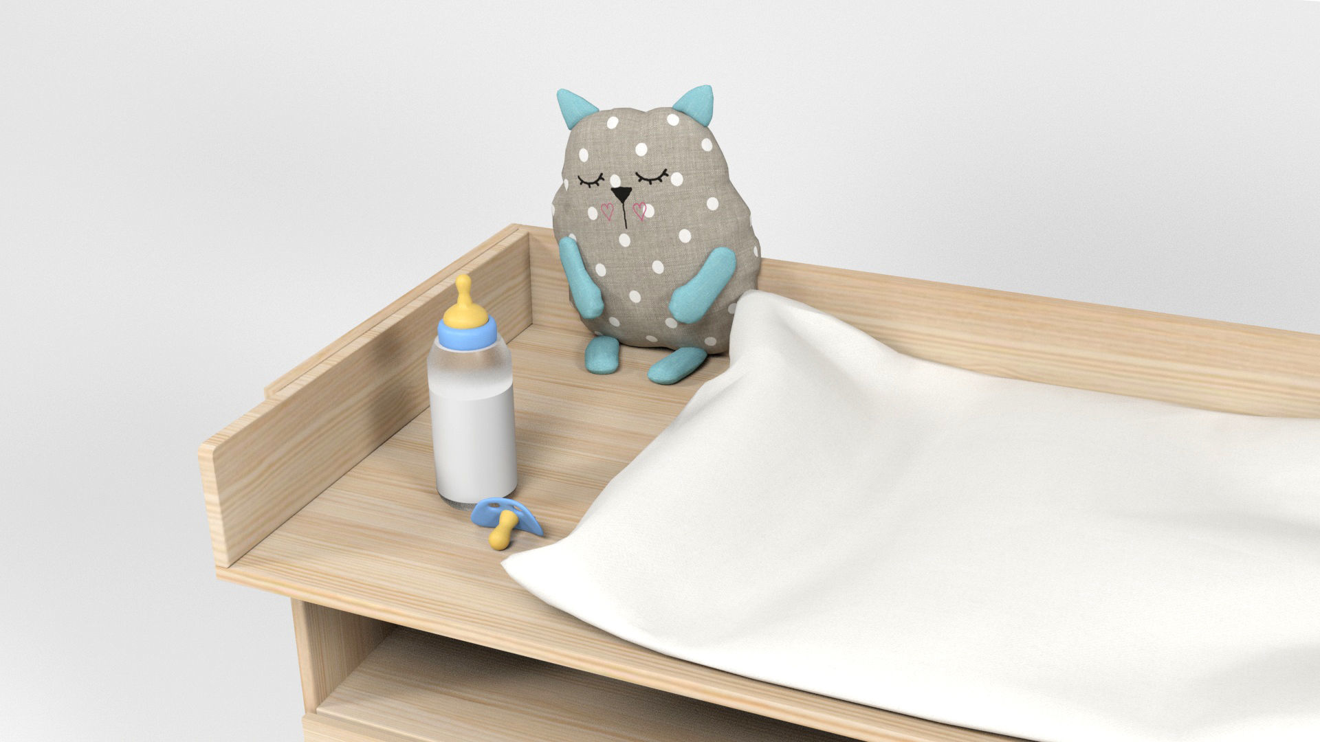 Baby props and furniture Pack Low-poly 3D model_11