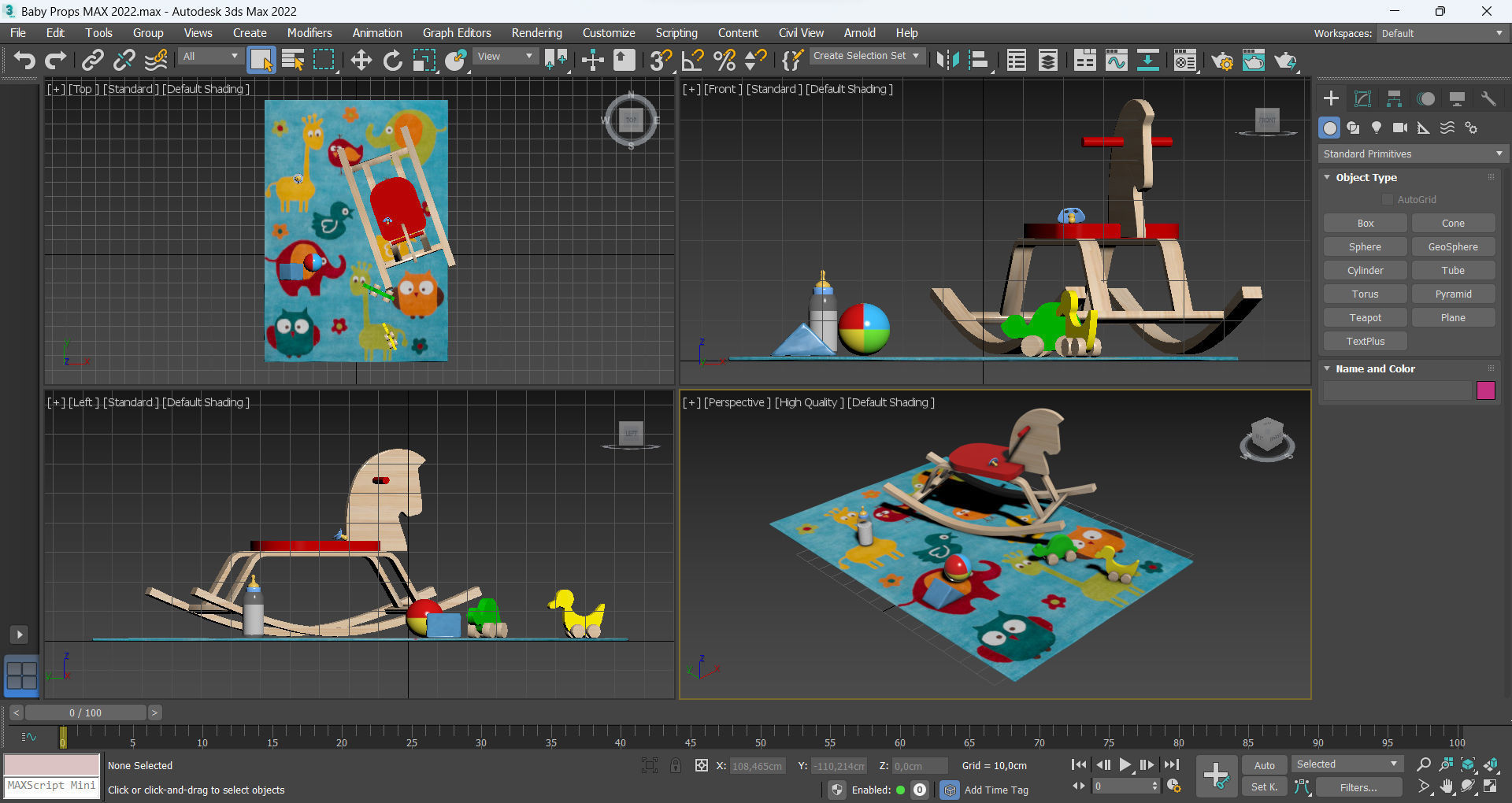 Baby props and furniture Pack Low-poly 3D model_30