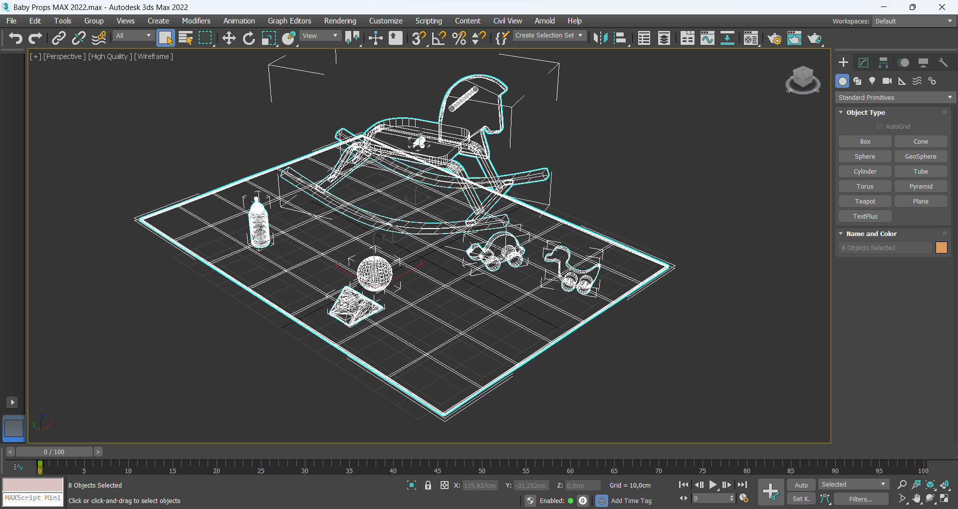 Baby props and furniture Pack Low-poly 3D model_31