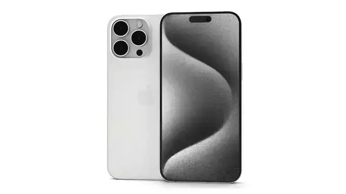 3D Apple iPhone 15 Pro Max White Titanium
