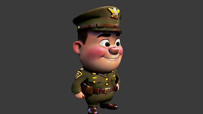 World War II American Soldier Low-poly 3D model