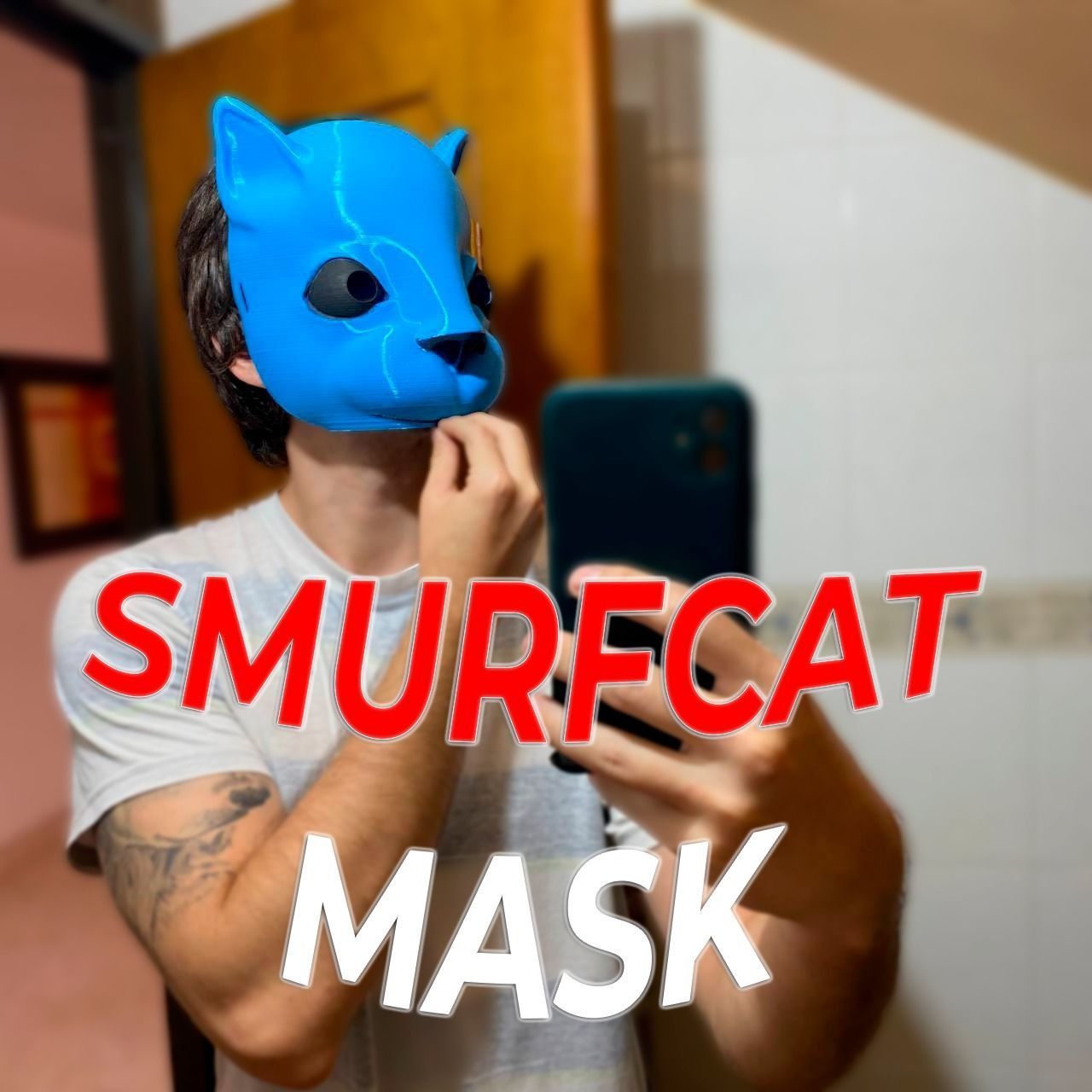Smuff Mask SMURFCAT MASK 3D model 3D printable | CGTrader