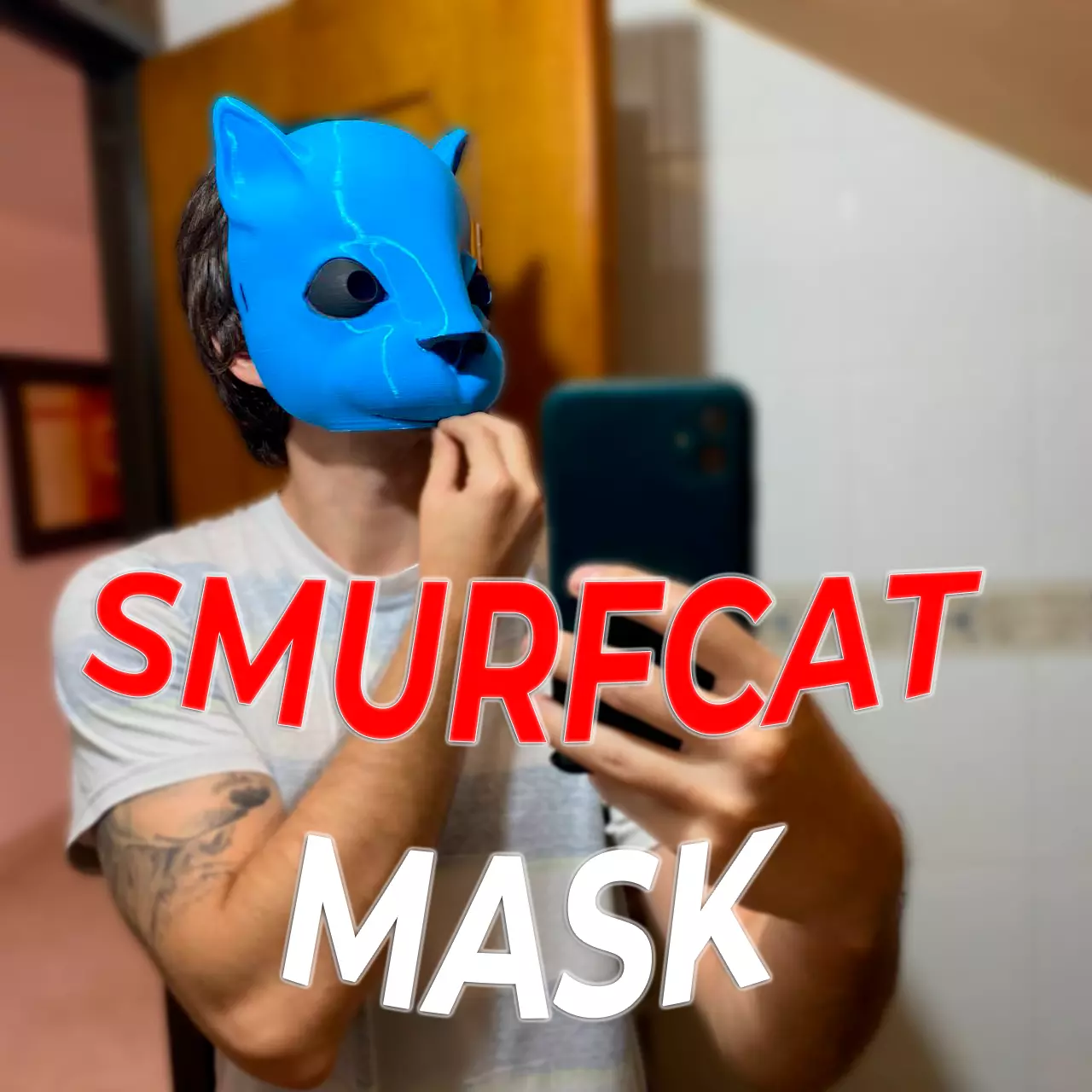 SMURFCAT MASK 3D print model_0