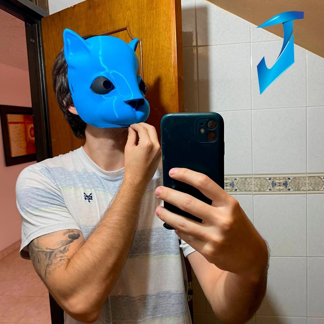 SMURFCAT MASK 3D print model_3