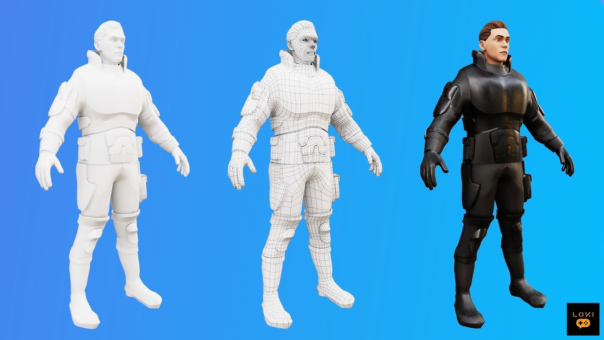 3D Male Terrorist Pack - Game-Ready for AR VR Low-poly 3D model_10