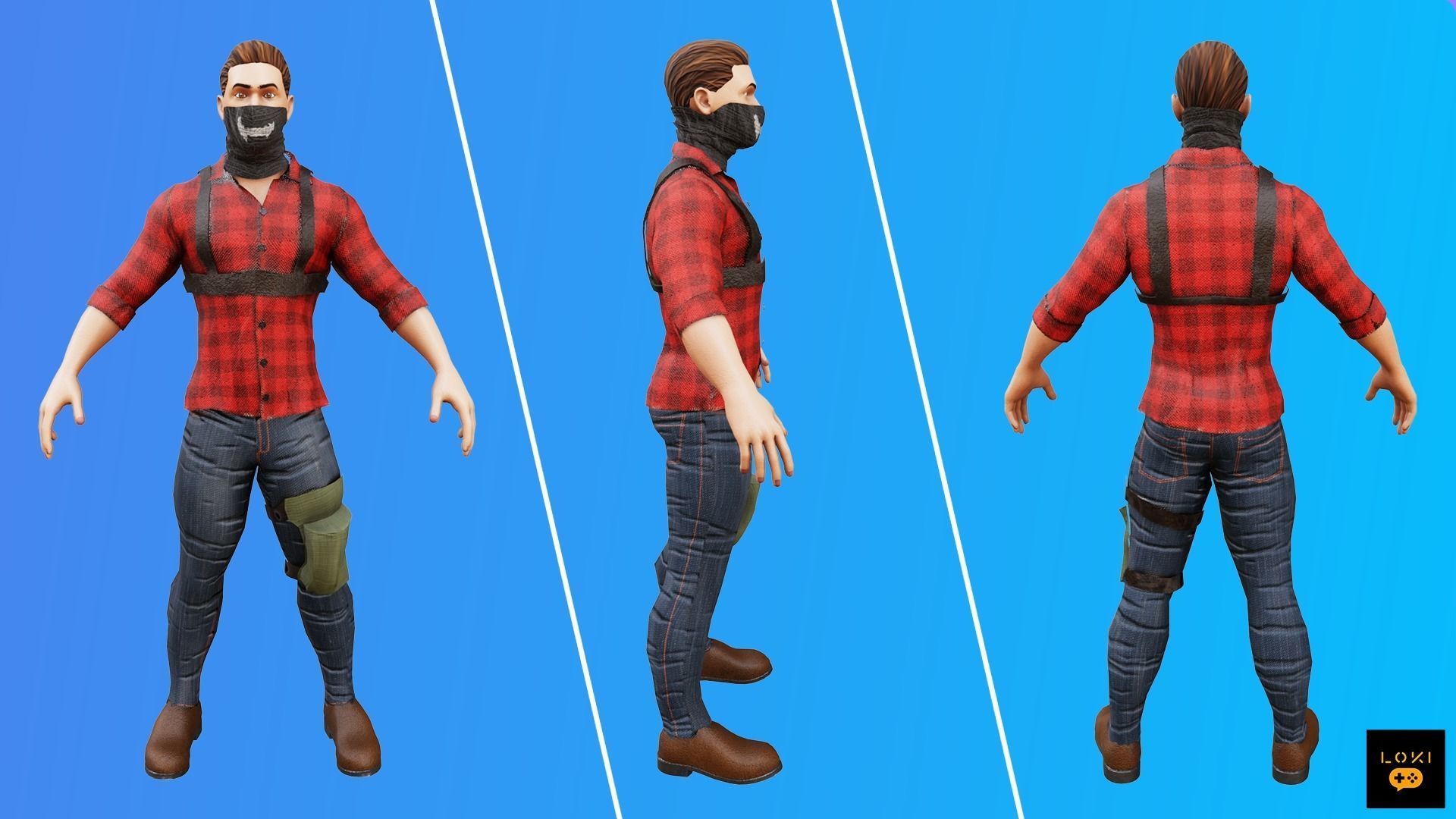 3D Male Terrorist Pack - Game-Ready for AR VR Low-poly 3D model_2