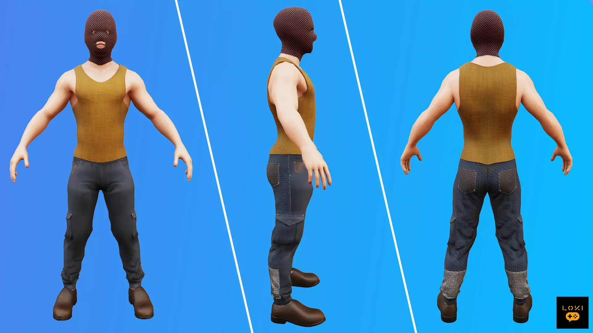 3D Male Terrorist Pack - Game-Ready for AR VR Low-poly 3D model_0