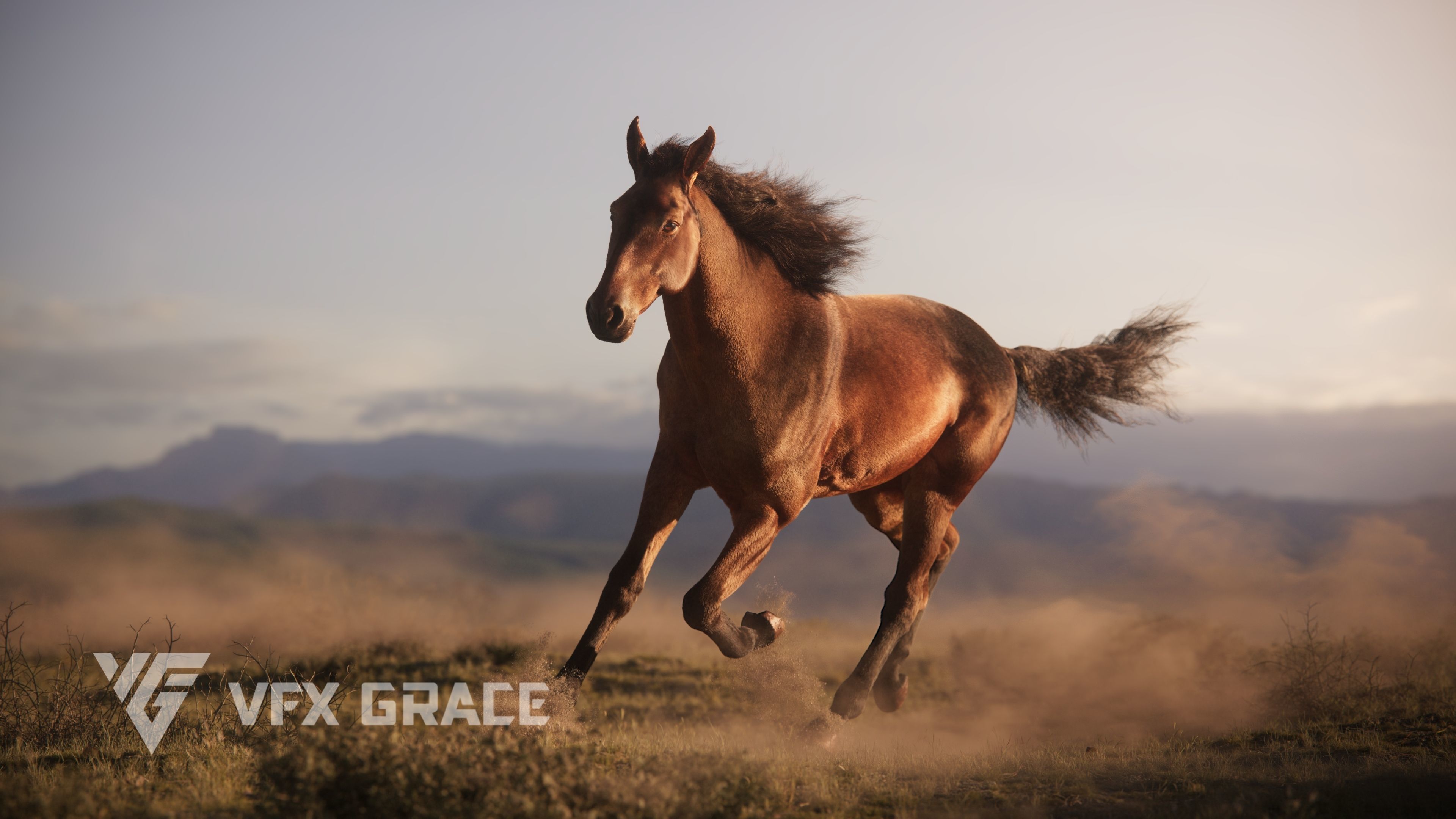 Brown Horse Animation   VFX Grace 3D model_5