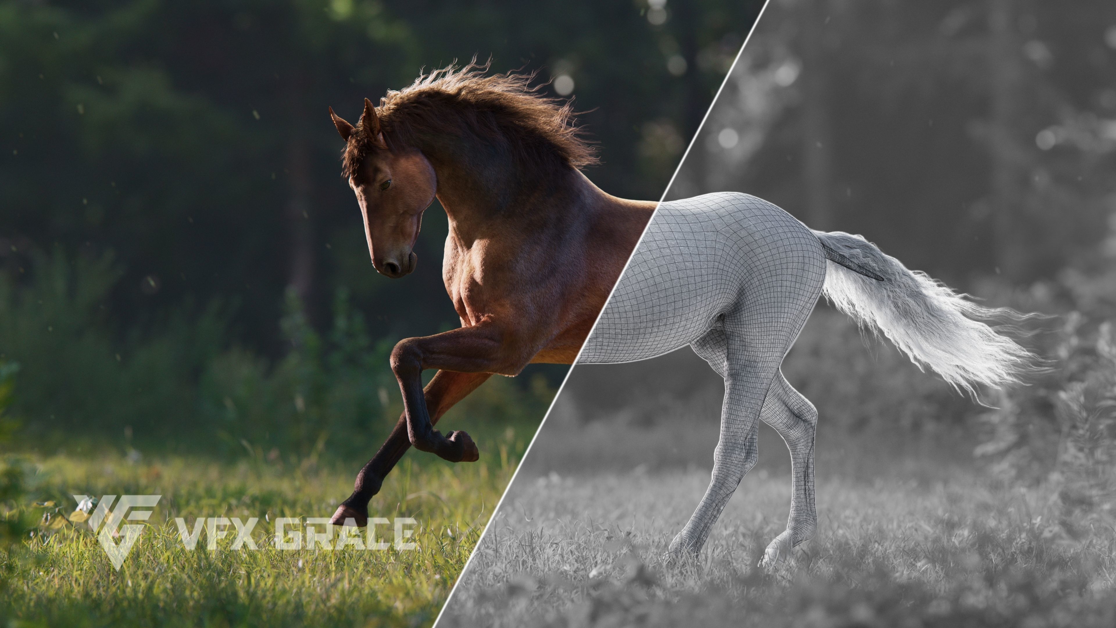 Brown Horse Animation   VFX Grace 3D model_4