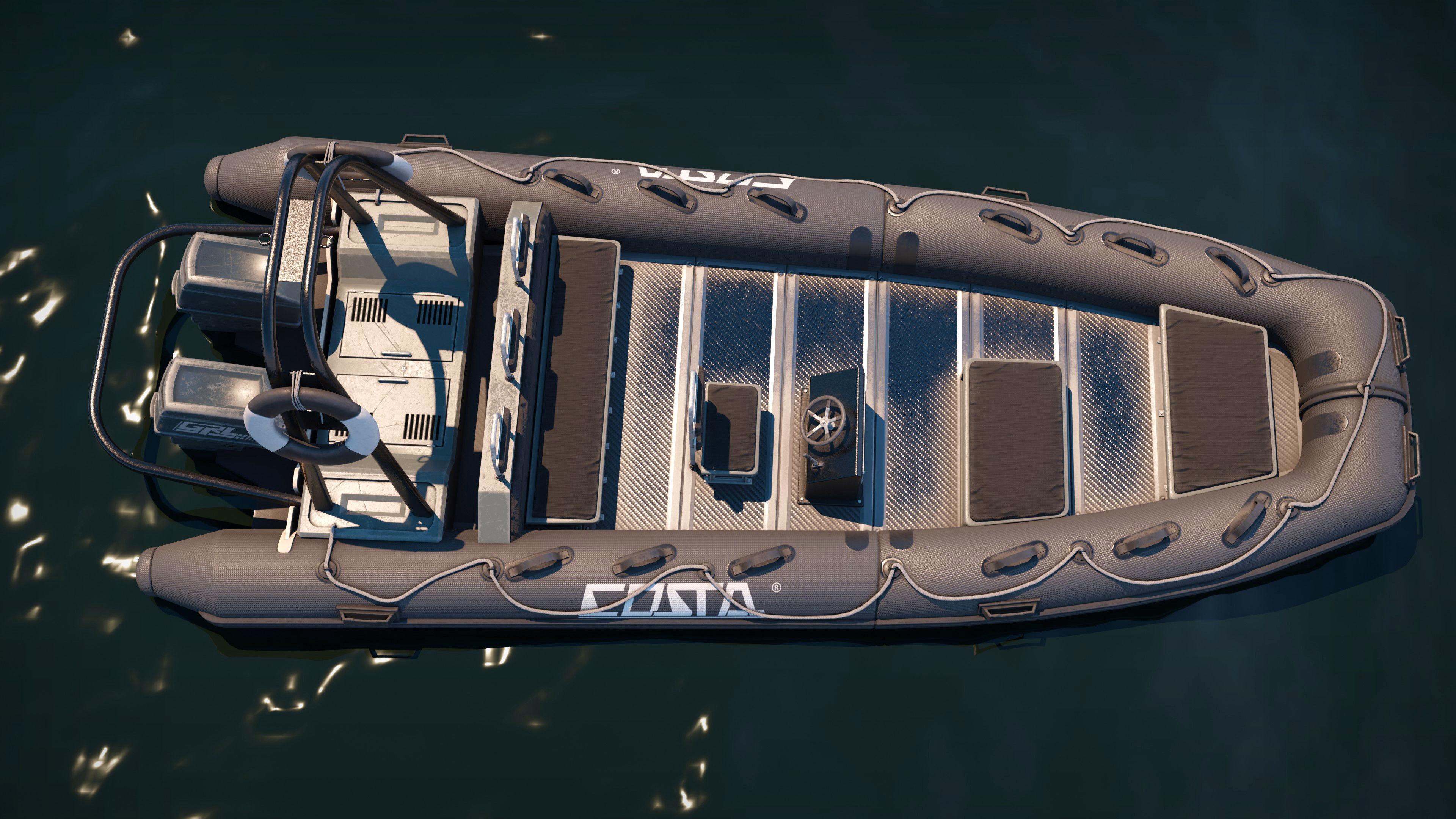 Inflatable Boat Low-poly 3D model_1