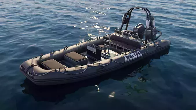 Inflatable Boat Low-poly 3D model