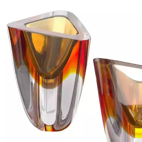 Fume Amber Triangle Vase 4 3D model