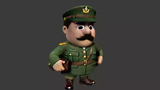 World War II Soldier Low-poly 3D model