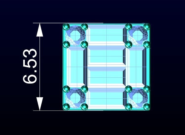 Baguette diamond stud earring 3D print model_4