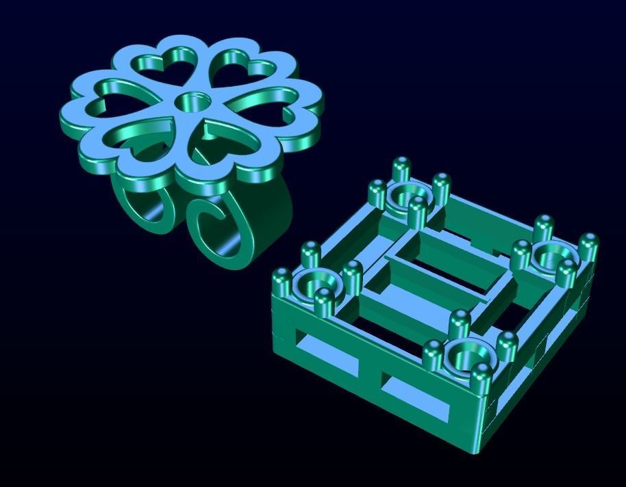 Baguette diamond stud earring 3D print model_7