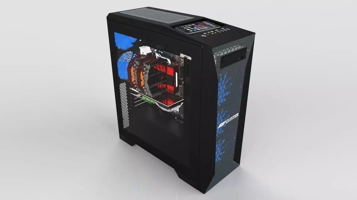 Cluster PC Case 3D model_0