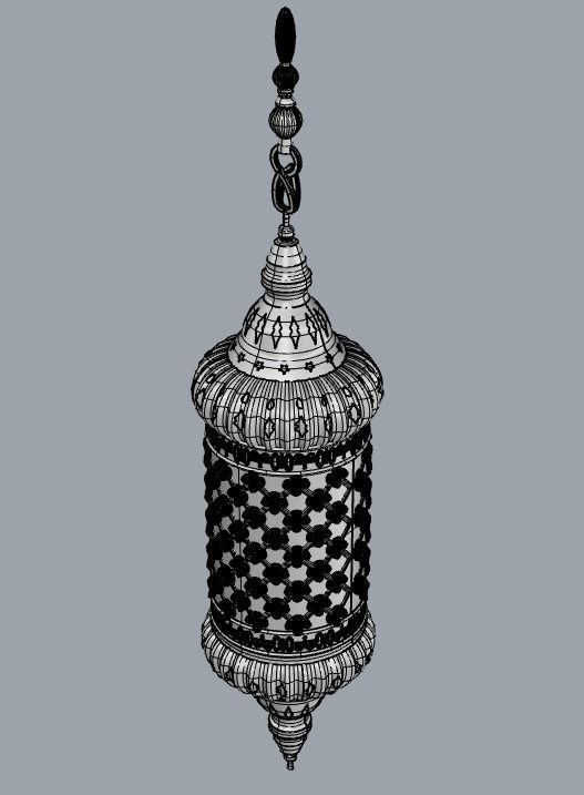 Mughal Ceiling Mount Light 3D print model_9