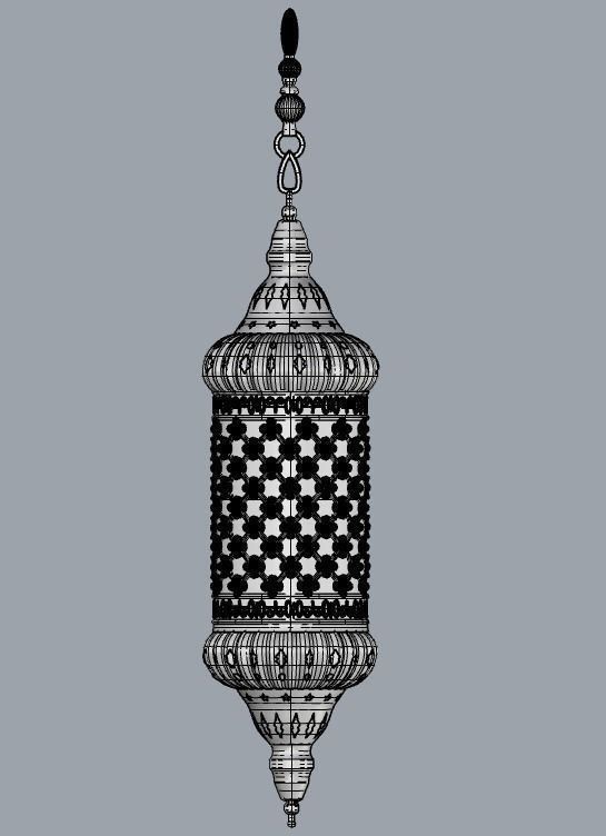 Mughal Ceiling Mount Light 3D print model_2