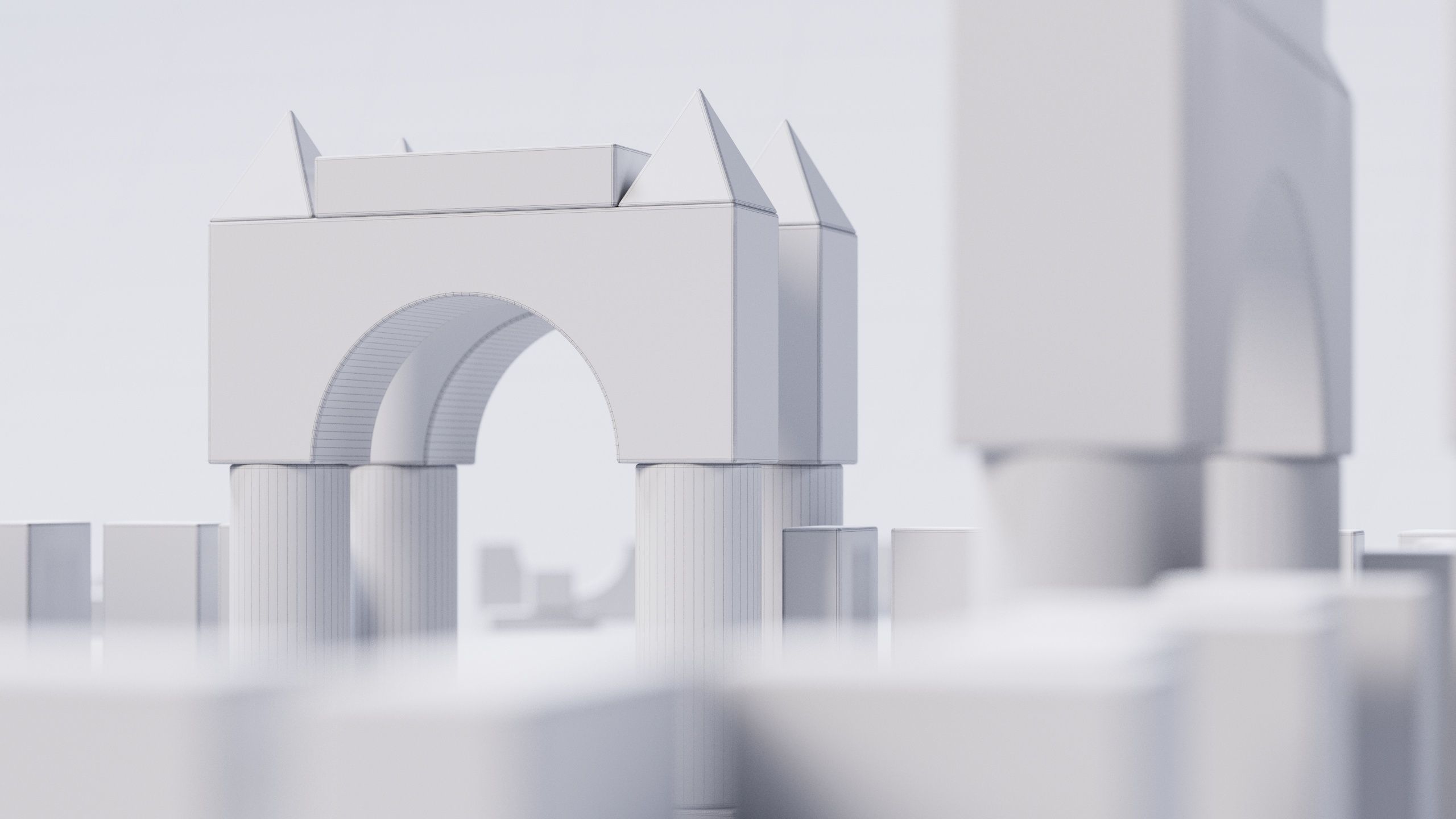 Wooden Blocks Toy Fortress 3D model_15