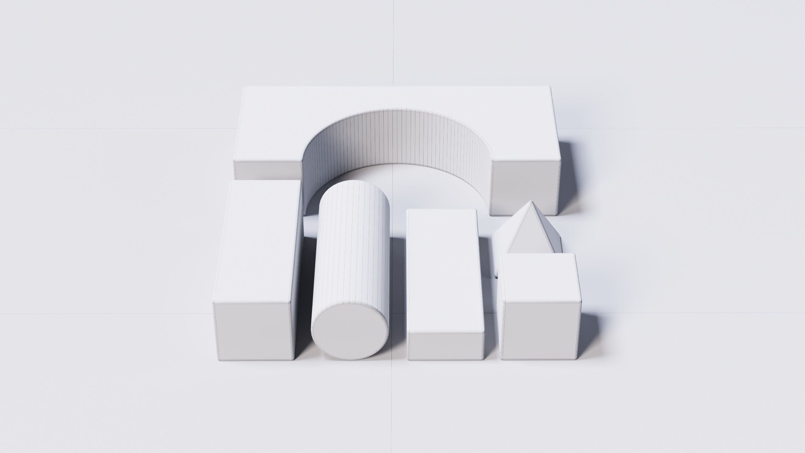 Wooden Blocks Toy Fortress 3D model_19