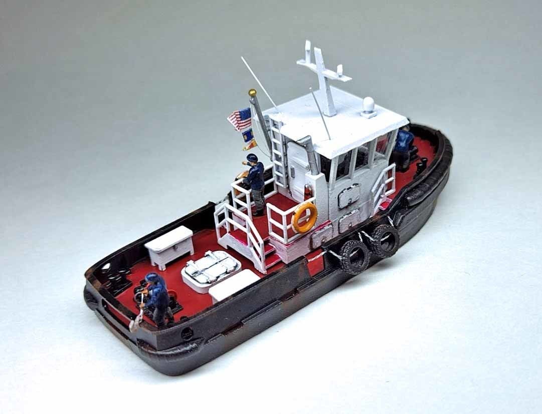 N Scale Tugboat with Sailors 3D model_2
