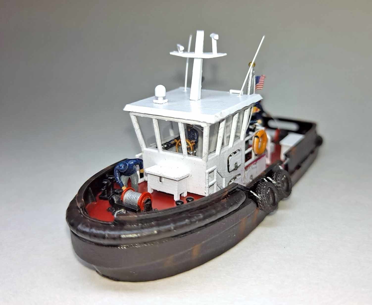 N Scale Tugboat with Sailors 3D model_8