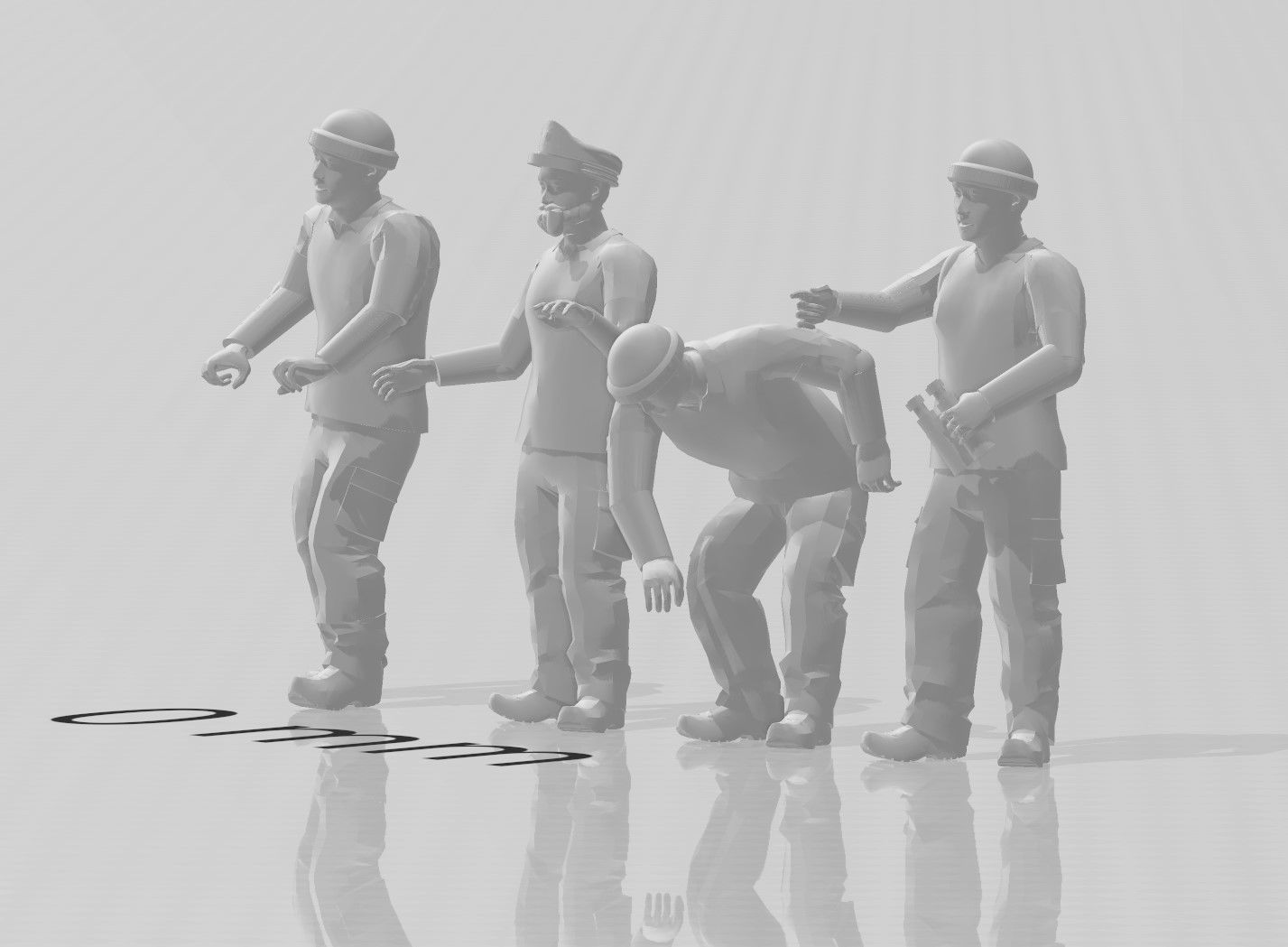 N Scale Tugboat with Sailors 3D model_16